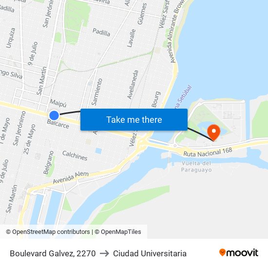 Boulevard Galvez, 2270 to Ciudad Universitaria map