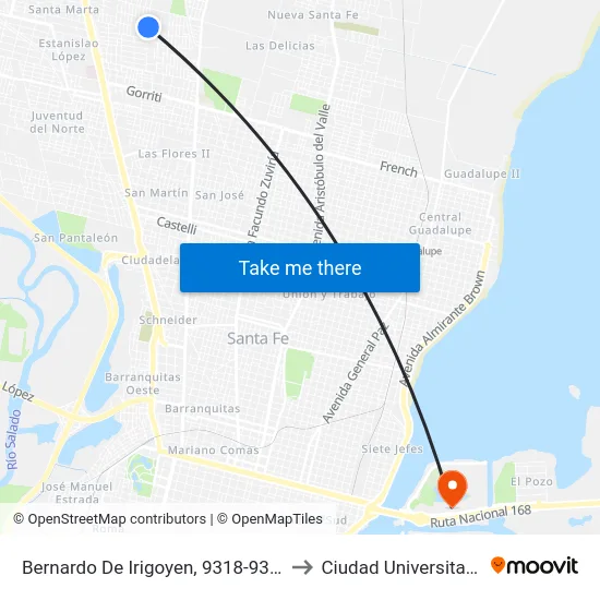 Bernardo De Irigoyen, 9318-9374 to Ciudad Universitaria map