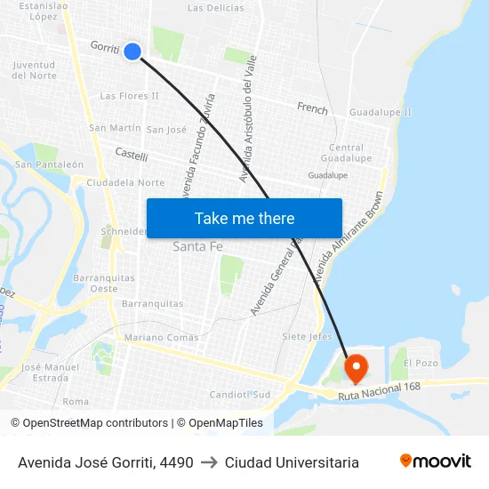 Avenida José Gorriti, 4490 to Ciudad Universitaria map