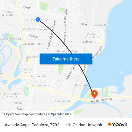Avenida Ángel Peñaloza, 7702-7796 to Ciudad Universitaria map