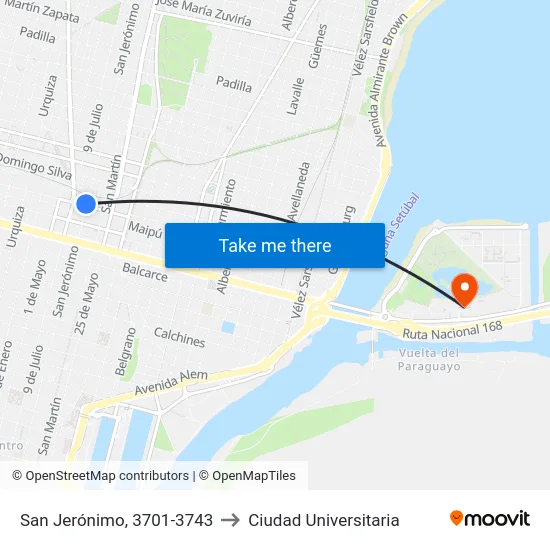 San Jerónimo, 3701-3743 to Ciudad Universitaria map