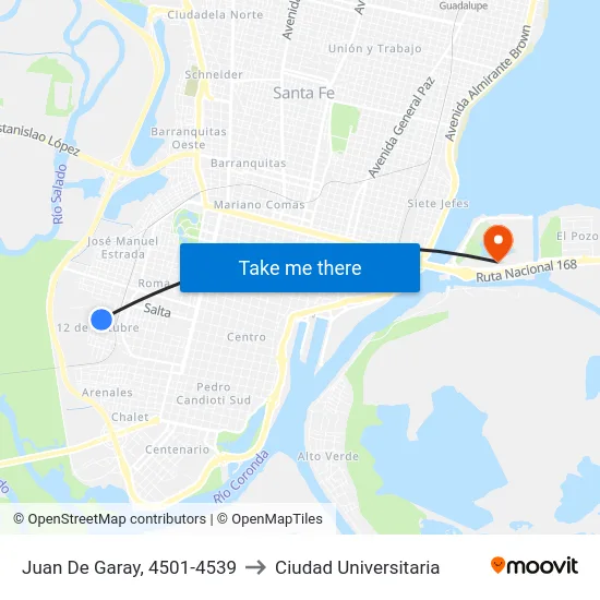 Juan De Garay, 4501-4539 to Ciudad Universitaria map