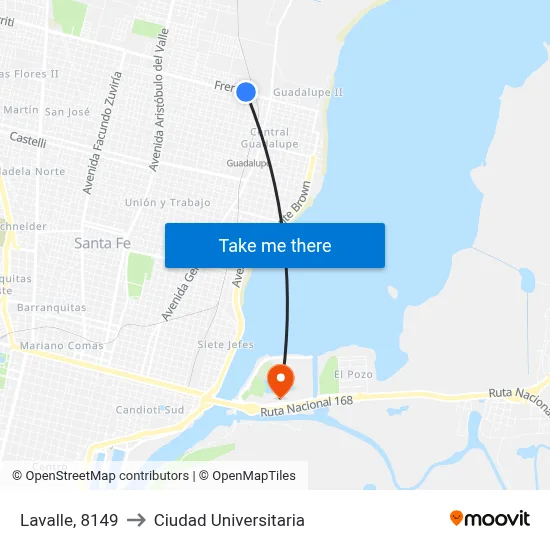 Lavalle, 8149 to Ciudad Universitaria map