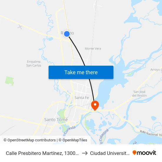 Calle Presbitero Martínez, 1300-1398 to Ciudad Universitaria map