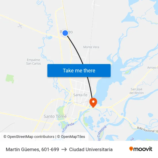 Martín Güemes, 601-699 to Ciudad Universitaria map
