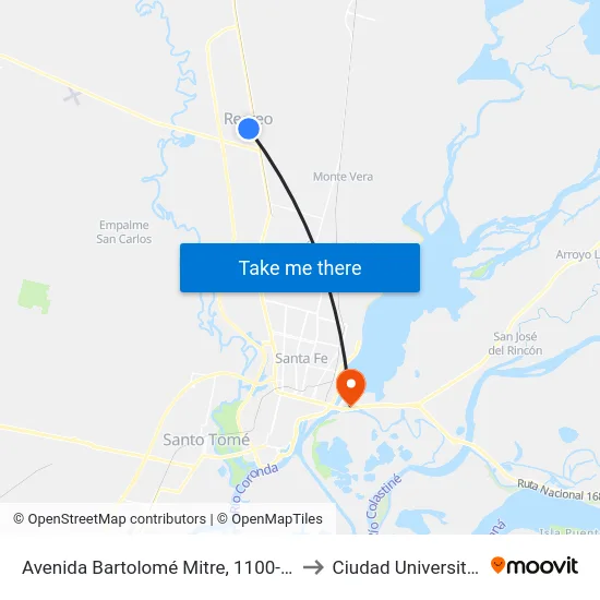 Avenida Bartolomé Mitre, 1100-1198 to Ciudad Universitaria map
