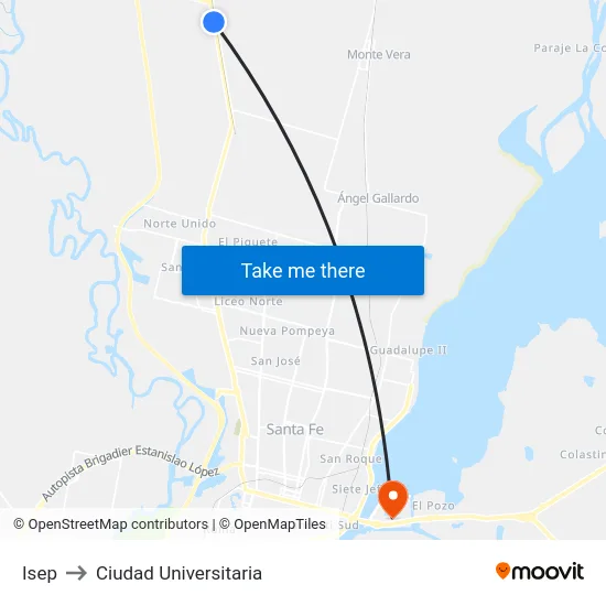 Isep to Ciudad Universitaria map