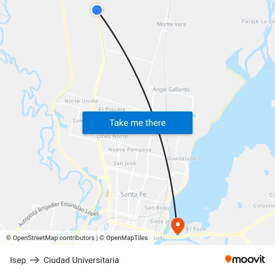 Isep to Ciudad Universitaria map