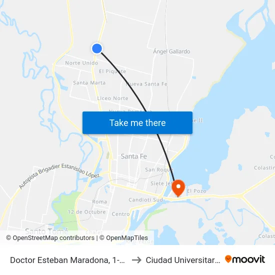 Doctor Esteban Maradona, 1-99 to Ciudad Universitaria map