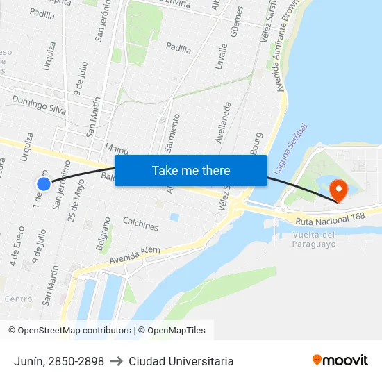 Junín, 2850-2898 to Ciudad Universitaria map