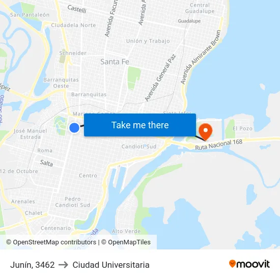 Junín, 3462 to Ciudad Universitaria map