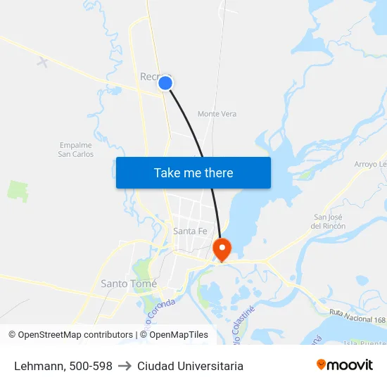 Lehmann, 500-598 to Ciudad Universitaria map