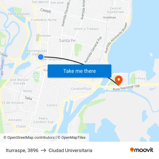 Iturraspe, 3896 to Ciudad Universitaria map