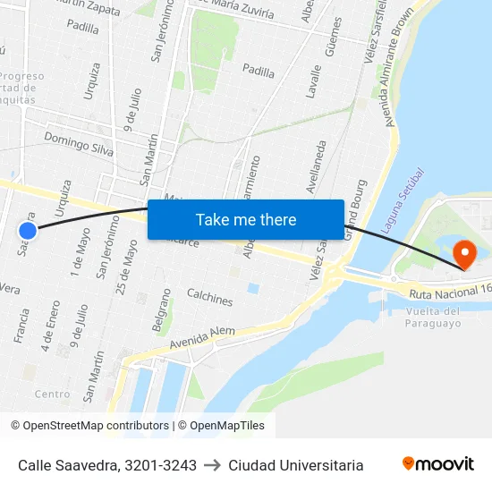 Calle Saavedra, 3201-3243 to Ciudad Universitaria map