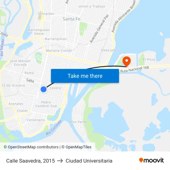 Calle Saavedra, 2015 to Ciudad Universitaria map