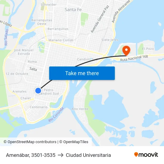 Amenábar, 3501-3535 to Ciudad Universitaria map