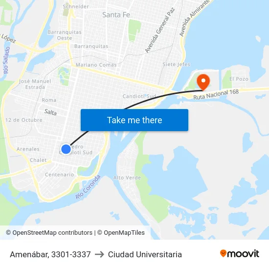 Amenábar, 3301-3337 to Ciudad Universitaria map