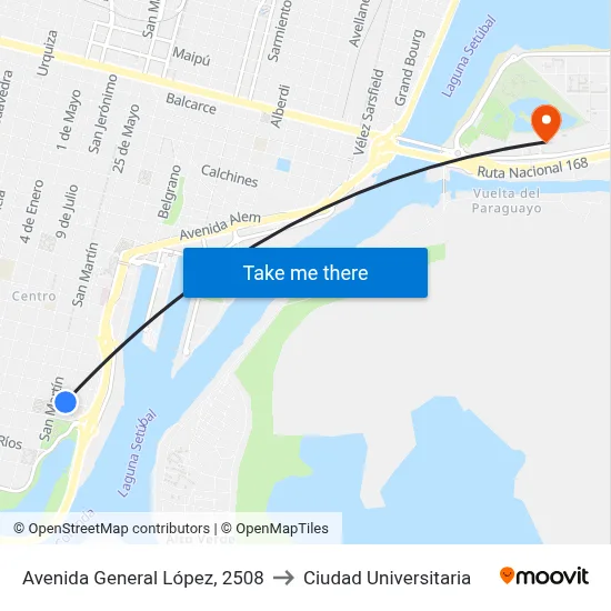 Avenida General López, 2508 to Ciudad Universitaria map