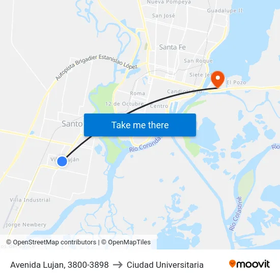 Avenida Lujan, 3800-3898 to Ciudad Universitaria map