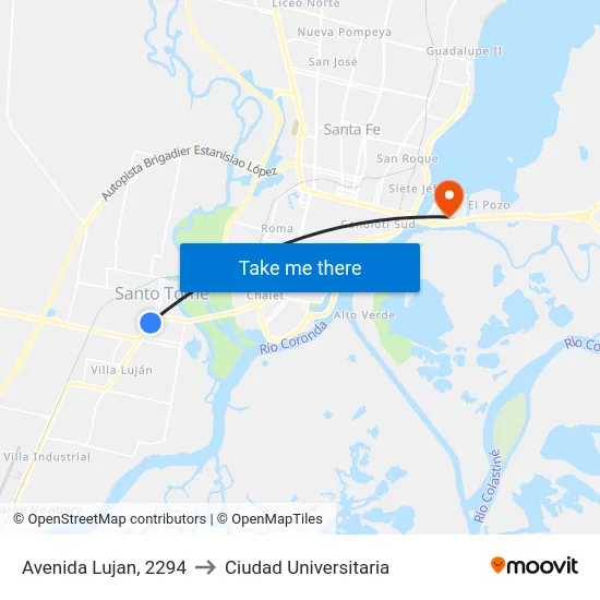 Avenida Lujan, 2294 to Ciudad Universitaria map