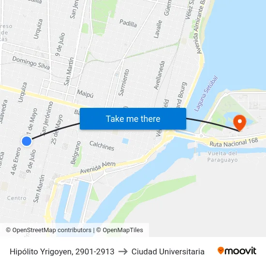 Hipólito Yrigoyen, 2901-2913 to Ciudad Universitaria map
