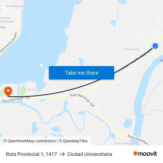 Ruta Provincial 1, 1417 to Ciudad Universitaria map