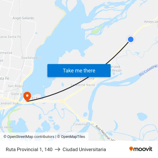 Ruta Provincial 1, 140 to Ciudad Universitaria map