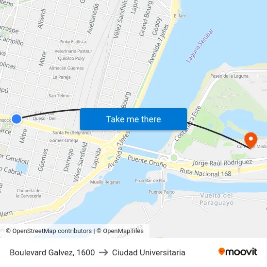 Boulevard Galvez, 1600 to Ciudad Universitaria map