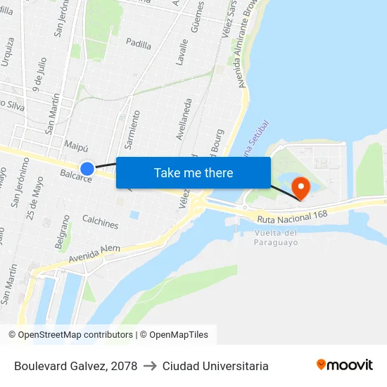 Boulevard Galvez, 2078 to Ciudad Universitaria map