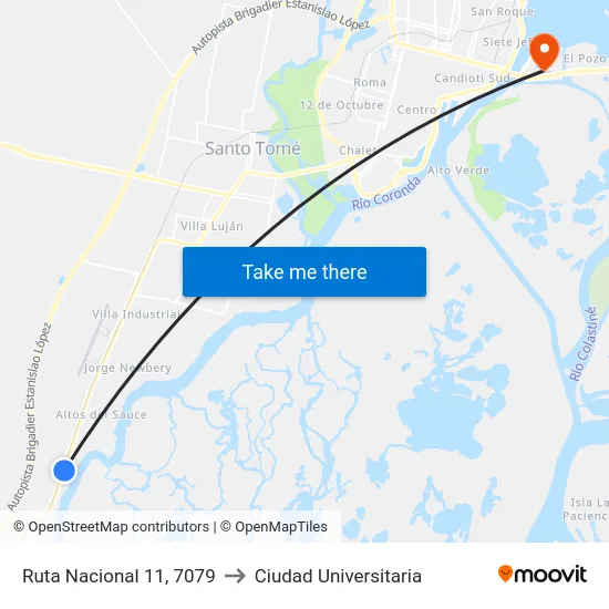 Ruta Nacional 11, 7079 to Ciudad Universitaria map