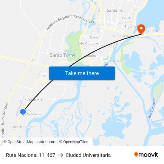 Ruta Nacional 11, 467 to Ciudad Universitaria map