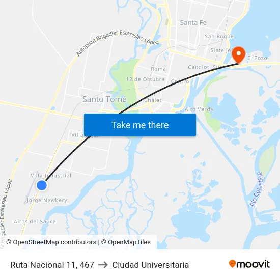 Ruta Nacional 11, 467 to Ciudad Universitaria map