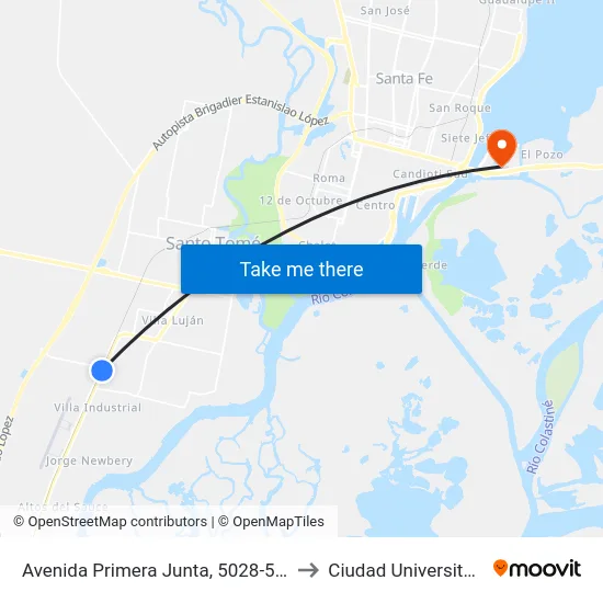 Avenida Primera Junta, 5028-5098 to Ciudad Universitaria map