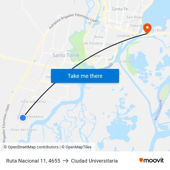 Ruta Nacional 11, 4655 to Ciudad Universitaria map