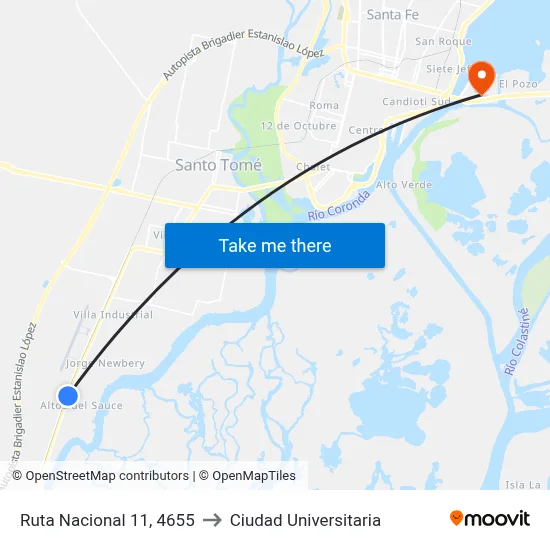 Ruta Nacional 11, 4655 to Ciudad Universitaria map
