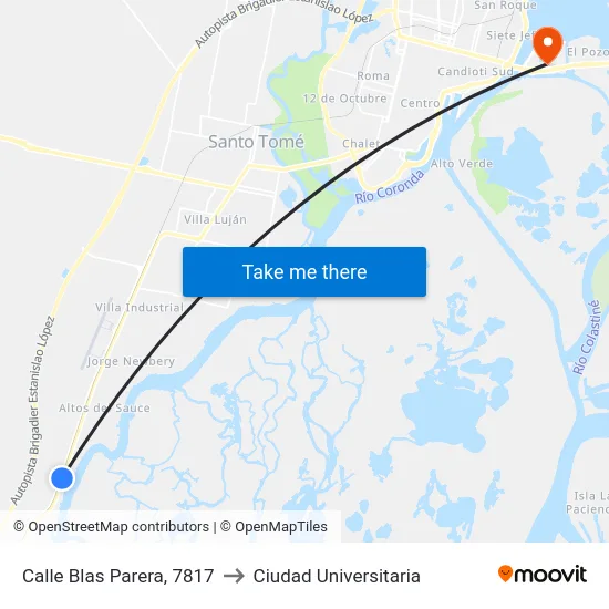 Calle Blas Parera, 7817 to Ciudad Universitaria map