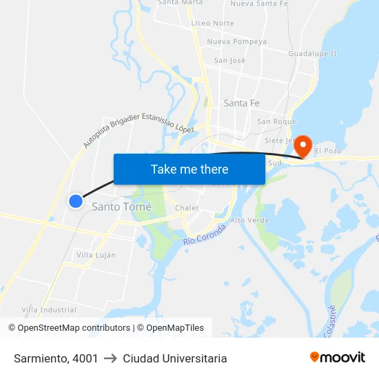 Sarmiento, 4001 to Ciudad Universitaria map