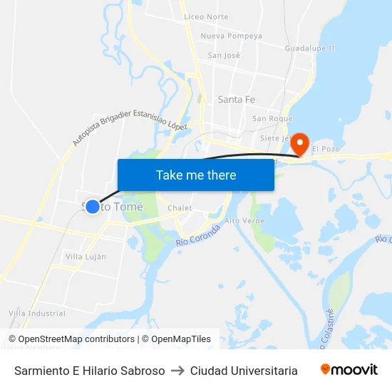 Sarmiento E Hilario Sabroso to Ciudad Universitaria map