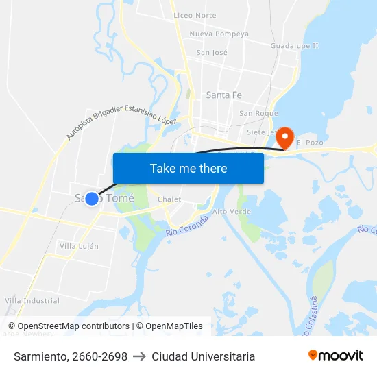 Sarmiento, 2660-2698 to Ciudad Universitaria map