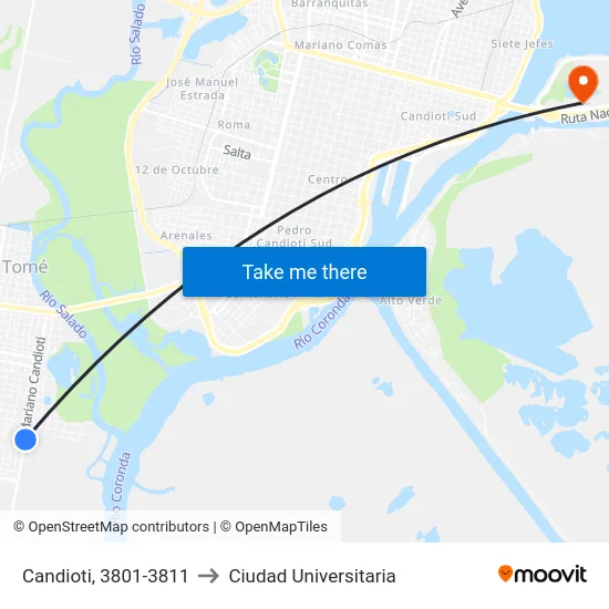 Candioti, 3801-3811 to Ciudad Universitaria map