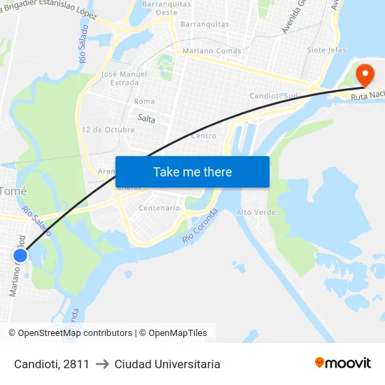 Candioti, 2811 to Ciudad Universitaria map