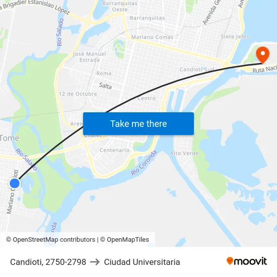 Candioti, 2750-2798 to Ciudad Universitaria map