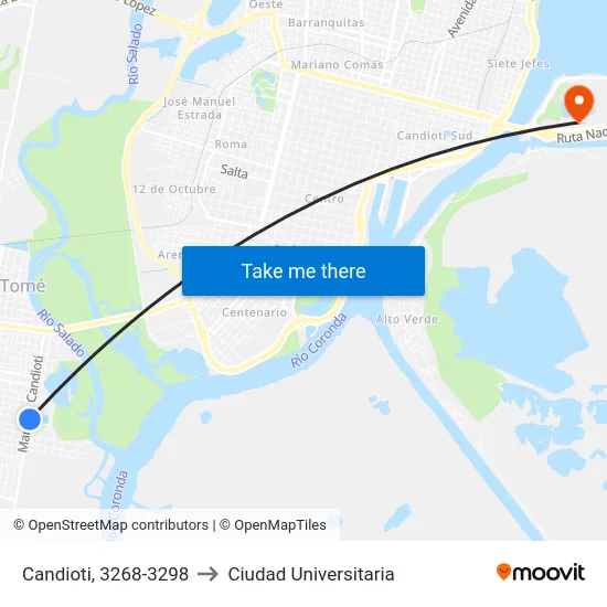 Candioti, 3268-3298 to Ciudad Universitaria map