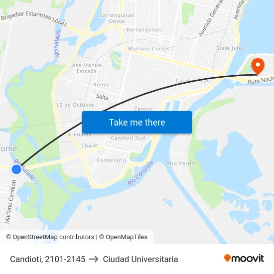 Candioti, 2101-2145 to Ciudad Universitaria map