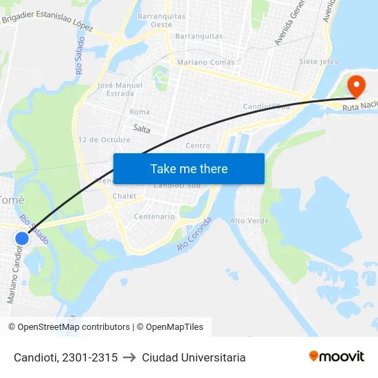 Candioti, 2301-2315 to Ciudad Universitaria map