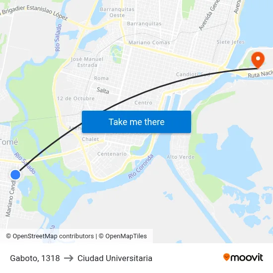 Gaboto, 1318 to Ciudad Universitaria map