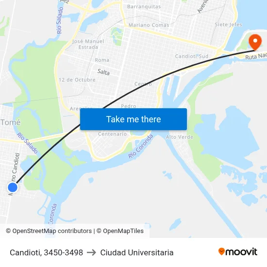 Candioti, 3450-3498 to Ciudad Universitaria map