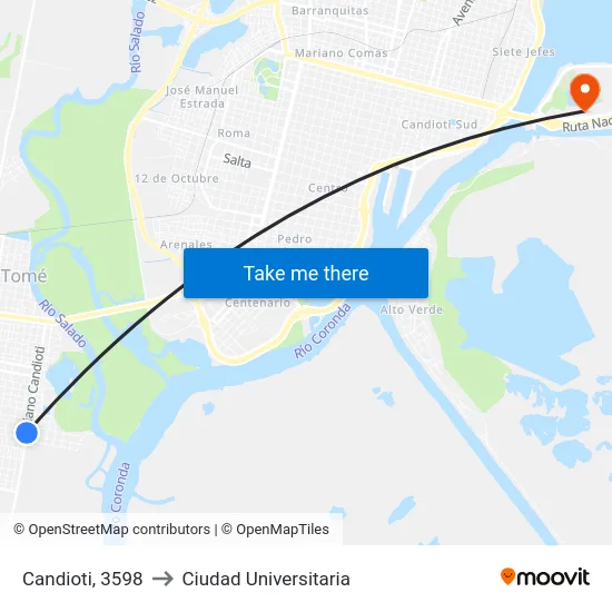 Candioti, 3598 to Ciudad Universitaria map