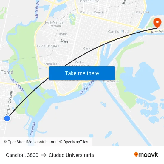 Candioti, 3800 to Ciudad Universitaria map
