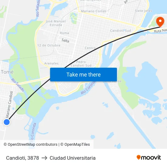 Candioti, 3878 to Ciudad Universitaria map